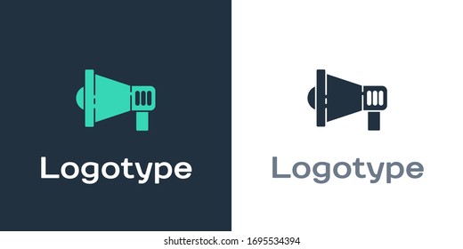 Logotype Megaphone icon isolated on white background. Speaker sign. Logo design template element. Vector Illustration