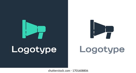 Icono Megáfono Logotipo aislado en fondo blanco. Signo del altavoz. Elemento de plantilla de diseño del logotipo. Ilustración vectorial
