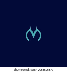 Logotype Mint, letter M, logo vector for shop, store, logistic, plants, leafs