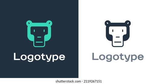 Logotype Monkey icon isolated on white background. Animal symbol. Logo design template element. Vector