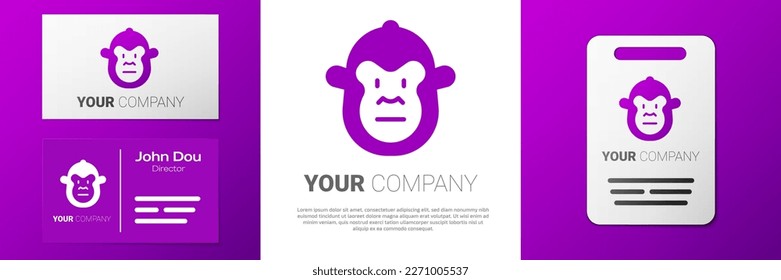Logotipo Icono de mono aislado en fondo blanco. Símbolo animal. Elemento de plantilla de diseño de logotipo. Vector