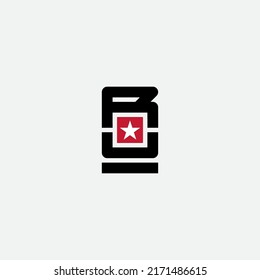 Logotype or monogram with letters R and U. RU - domain zone of Russia.