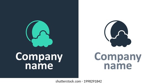 Logotype Moon and stars icon isolated on white background. Logo design template element. Vector