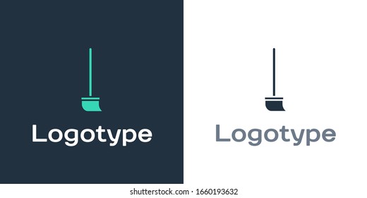 Logotype Mop icon isolated on white background. Cleaning service concept. Logo design template element. Vector Illustration