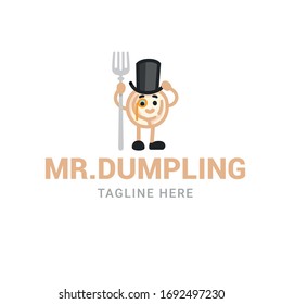Logotype mr. Dumpling, logo vector for shop, store, logistic, eat, delivery