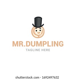 Logotype mr. Dumpling, logo vector for shop, store, logistic, eat, delivery