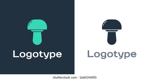 Logotype Mushroom icon isolated on white background. Logo design template element. Vector Illustration