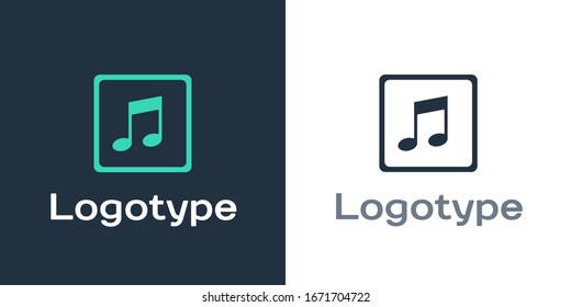 Logotype Music note, tone icon isolated on white background. Logo design template element. Vector Illustration