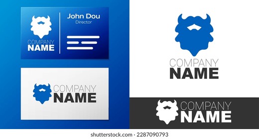 Logotype Mustache and beard icon isolated on white background. Barbershop symbol. Facial hair style. Logo design template element. Vector