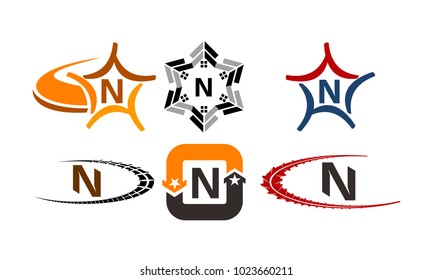 Logotype N Modern Template Set