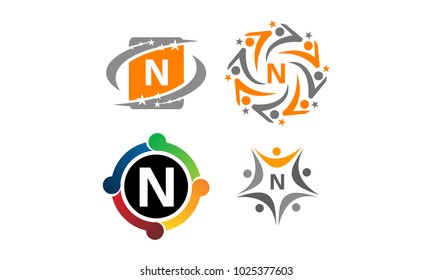Logotype N Modern Template Set