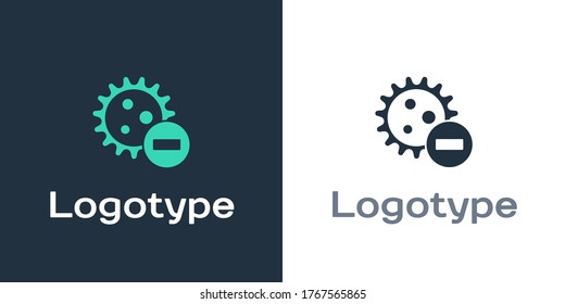 Logotype Negative virus icon isolated on white background. Corona virus 2019-nCoV. Bacteria and germs, cell cancer, microbe, fungi. Logo design template element. Vector Illustration