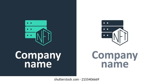 Logotype NFT blockchain technology icon isolated on white background. Non fungible token. Digital crypto art concept. Logo design template element. Vector