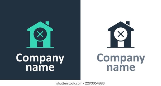 Logotype No house icon isolated on white background. Real estate agency or cottage town elite class. Logo design template element. Vector
