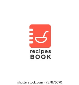 Logotype notepad for entries, recipe book for mobile applications icon