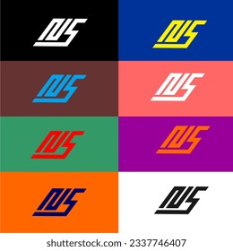 Logotipo NS,SS fuente inicial elegante diseño minimalista plantilla vectorial