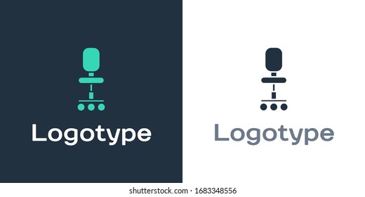 Logotype Office chair icon isolated on white background. Logo design template element. Vector Illustration