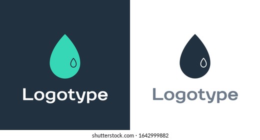 Logotype Oil drop icon isolated on white background. Logo design template element. Vector Illustration