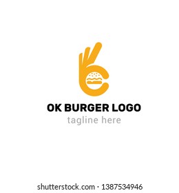 Logotype Ok burger, logo vector  