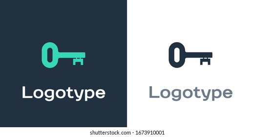 Logotype Alte Taste Symbol einzeln auf weißem Hintergrund. Logo-Design-Element. Vektorillustration-Illustration