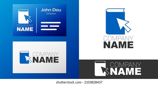 Logotype Online book icon isolated on white background. Internet education concept, e-learning resources, distant online courses. Logo design template element. Vector