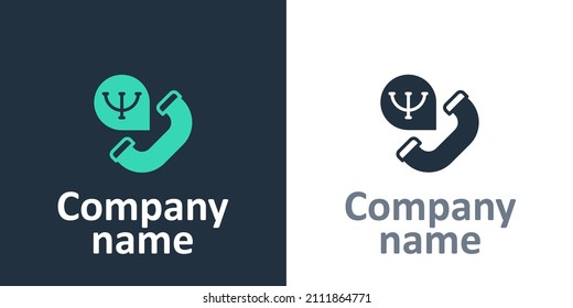 Logotype Online psychological counseling distance icon isolated on white background. Psychotherapy, psychological help, psychiatrist online consulting. Logo design template element. Vector