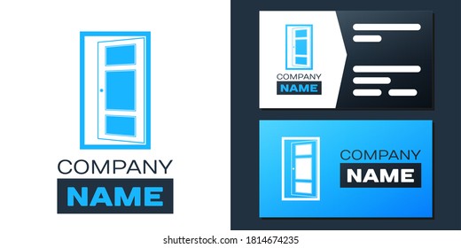 Logotype Open door icon isolated on white background. Logo design template element. Vector.