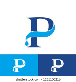 Logotype P with drop water inspiration