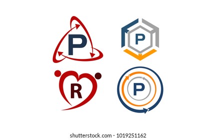 Logotype P Modern Template Set