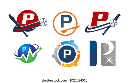 Logotype P Modern Template Set