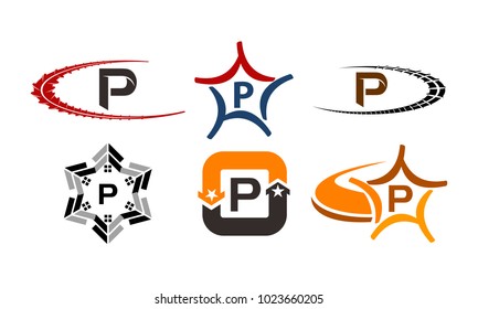 Logotype P Modern Template Set
