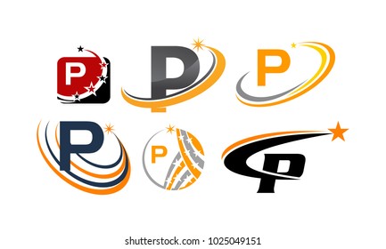 Logotype P Modern Template Set