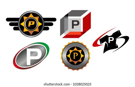Logotype P Modern Template Set