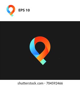 logotype P and pin concept