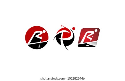 Logotype P R Template Set