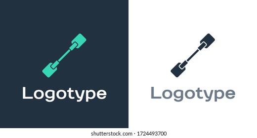 Logotype Paddle icon isolated on white background. Paddle boat oars. Logo design template element. Vector Illustration