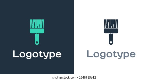 Icono de pincel de logotipo pintado aislado en fondo blanco. Elemento de plantilla de diseño del logotipo.  Ilustración vectorial