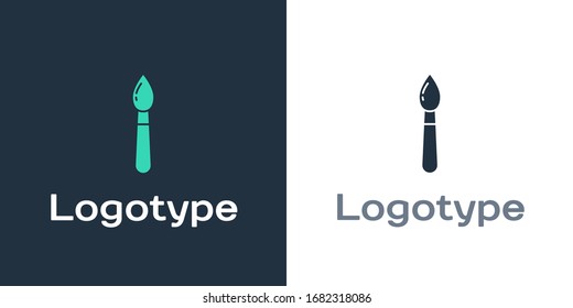 Icono de pincel de logotipo pintado aislado en fondo blanco. Elemento de plantilla de diseño del logotipo. Ilustración vectorial