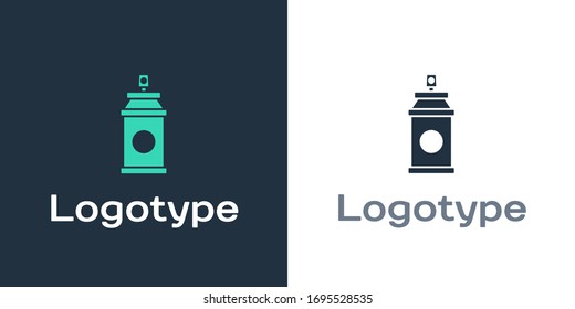 Das Farbspray mit Logotyp kann Symbol einzeln auf weißem Hintergrund sein. Logo-Design-Element. Vektorillustration-Illustration