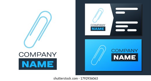 Logotype Paper clip icon isolated on white background. Logo design template element. Vector