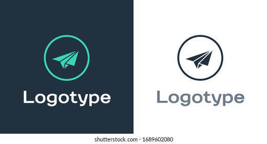 Logotype Paper plane icon isolated on white background. Paper airplane icon. Aircraft sign. Logo design template element. Vector Illustration