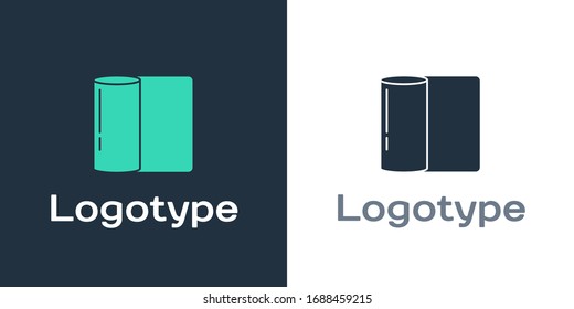Logotype Paper towel roll icon isolated on white background. Logo design template element. Vector Illustration