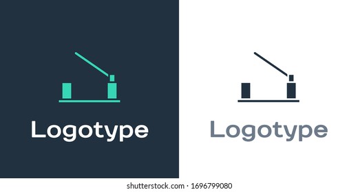 Logotype Parking car barrier icon isolated on white background. Street road stop border. Logo design template element. Vector Illustration