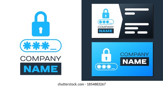 Logotype Password protection and safety access icon isolated on white background. Lock icon. Security, safety, protection, privacy concept. Logo design template element. Vector.