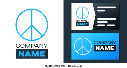 Logotype Peace sign icon isolated on white background. Hippie symbol of peace. Logo design template element. Vector.