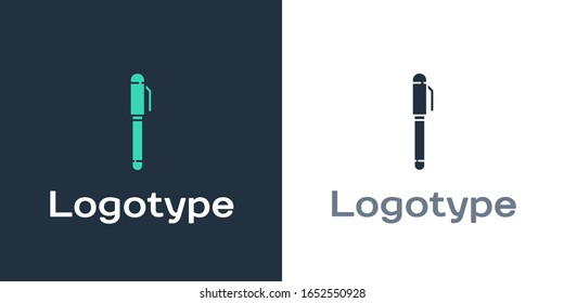 Logotype Pen icon isolated on white background. Logo design template element. Vector Illustration