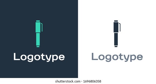 Logotype Pen icon isolated on white background. Logo design template element. Vector Illustration