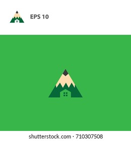 logotype pencil,hill and home