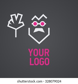 Logotype people man hand