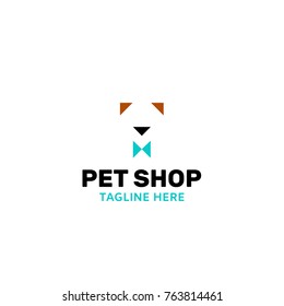 Logotype pet shop, logo vector head dog 